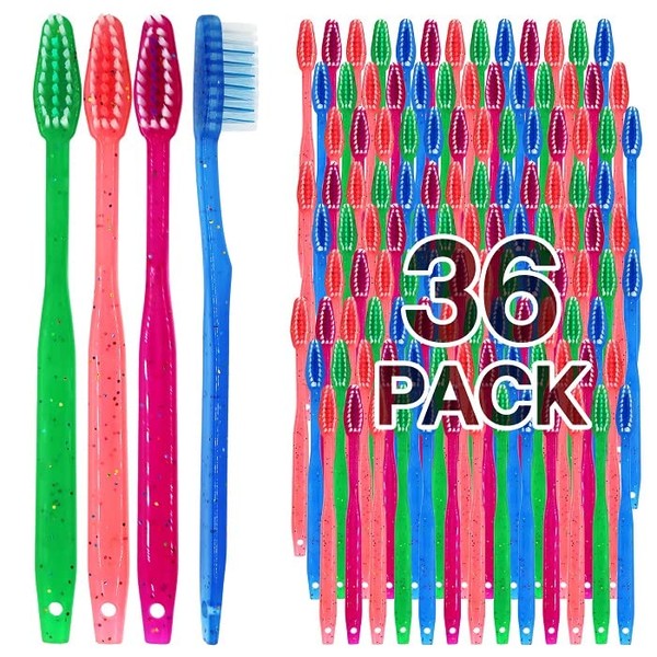 Bottles N Bags 36 Pack Kids Disposable Toothbrushes with Paste | Children's Bubblegum Pre-Pasted & Individually Wrapped Toothbrush Bundle | Perfect for School, Camp, Summer Vacation, (36 Pack)