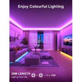 Mexllex LED Strip, Bluetooth LED Streifen 20m Lichterkette Streifen Licht mit Fernbedienung und App,16 Mio. Farben, RGB Beleuchtung Leiste Band fr Schrankdeko, Zuhause
