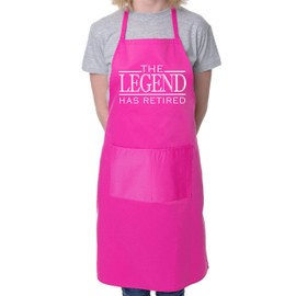 print4ucouk The Legend has Retired BBQ Cooking Funny Novelty Apron Pink