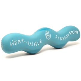 Heat-Wave (Turquoise Blue) Synergy Stone - Contoured Hot Stone Massage Tool with Radiant Heat - Relaxing and Therapeutic for Neck, Back, Legs, Feet - Natural-Matte Surface for on Skin with Oil only