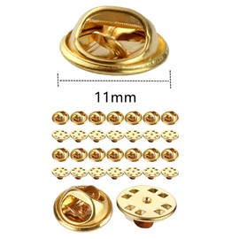 vmcoatdu 30 Pieces Brass Butterfly Cluth Badge Insignia Clutches Locking Pin Backs Locking Pin Keepers Clasp Metal Pin Locks Back