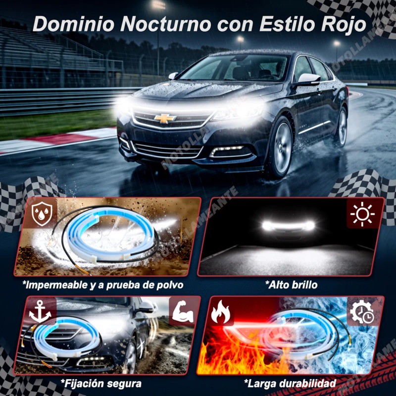 30cm Par Tira Led Drl Flexible Direccional Secuencial Auto