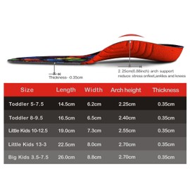 Orthotics Insole Kids - Orthotic Shoes Inserts for Flat Feet and Arch Support (Toddler 5-7.5)