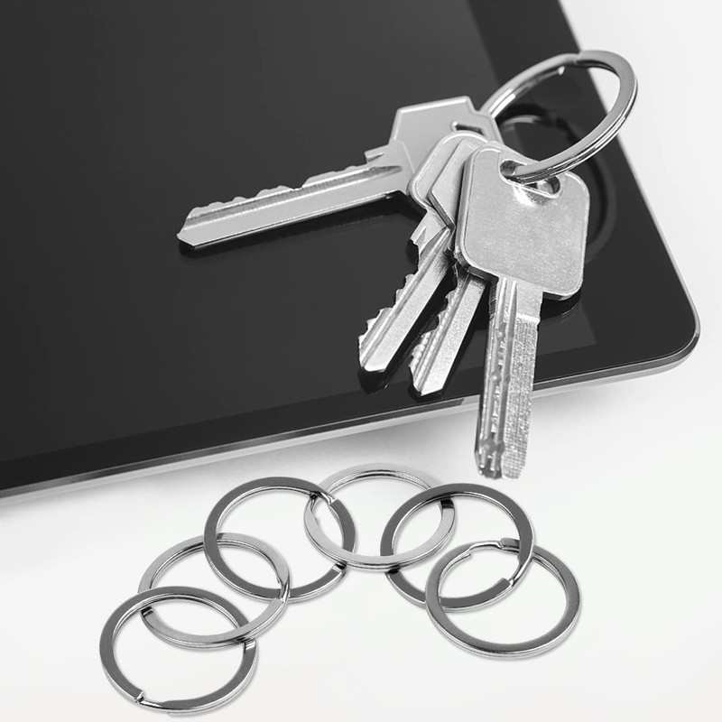 Key Rings, Sopito 100 PCS Flat Split Rings with Size