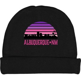inktastic Albuquerque New Mexico Retro Sunset Skyline Baby Beanie Hat Large Black 39ceb