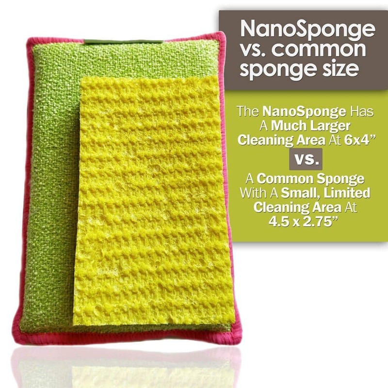 Nano Sponge Cleaning Sponges. Supersized Everyday Heavy Duty Household Kitchen