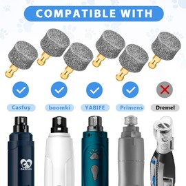 Dog Nail Grinder Wheels Heads Bits, Diamond Grinding Heads Compatible for Casfuy, LOPSIC, YABIFE, Primens, LuckyTail, boomki, Petsaunter and IREDOON -(Premium 6 Packs)