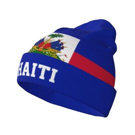ZLKYSBU Haiti Flag Beanie Hat for Men Women Winter Warm Beanie Cap Knitted Slouchy Sleep Hats Skull Cap