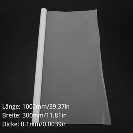 PTFE Film Teflon Sheet PTFE Film Roll for Transfer of Heat Press, Craft Heat Resistant Mat, Non-Stick Iron and Working Area 0.1 mm × 300 mm × 1000 mm