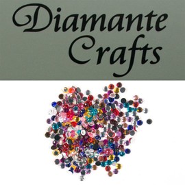 300 x 2mm Mixed Colours Round Diamante Loose Flat Back Rhinestone Gems - created exclusively for Diamante Crafts