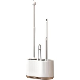 Basaza White 4 in 1 Toilet Bowl Brush and Holder Set Silicone Toilet Brush Toilet Cleaner Brush for Bathroom White Bathroom Accessories Floor Standing or Wall Mounted Toilet Scrubber Brush - Color: Light Green