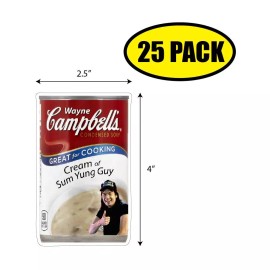 Tampa Printing 25 PACK 4"x2.75" WAYNE CAMPBALLS CREAM OF SUM YUNG GUY Sticker Decal Gift VG0257