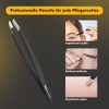 Black Tweezers - Precise Eyebrow & Splinter Removal - Stainless