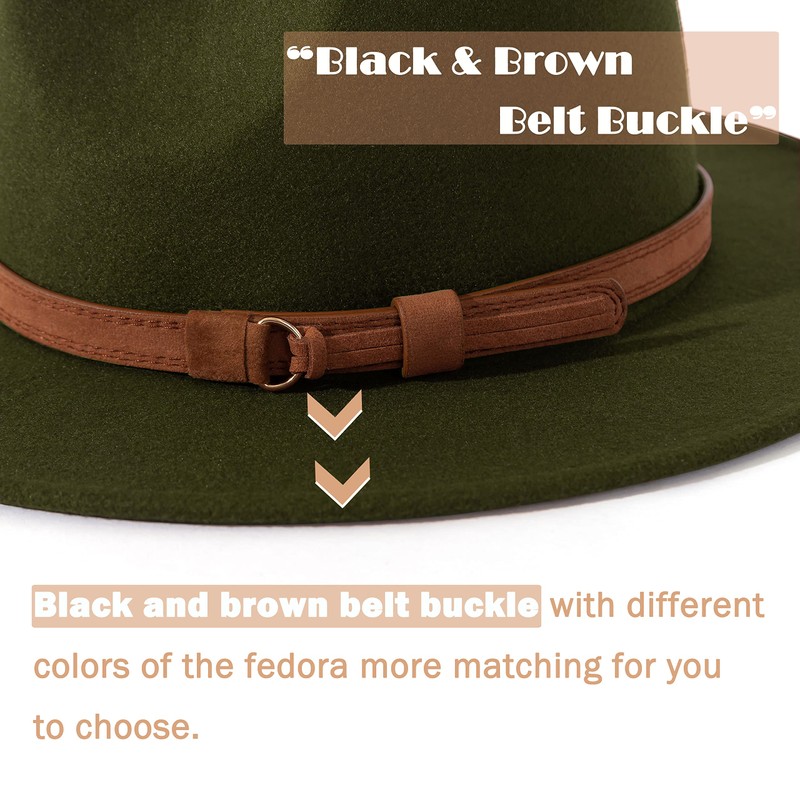 Lisianthus Men & Women Vintage Wide Brim Fedora Hat with