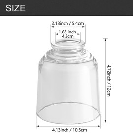 Modern Clear Glass Lampshade 4 Pack，2-1/8" Fitter, 4-5/8" Diameter ，4-1/2" Height, Replacement Lampshades For Ceiling Fans With Lights，For Living Room Bedroom Kitchen (Clear Glass(B))