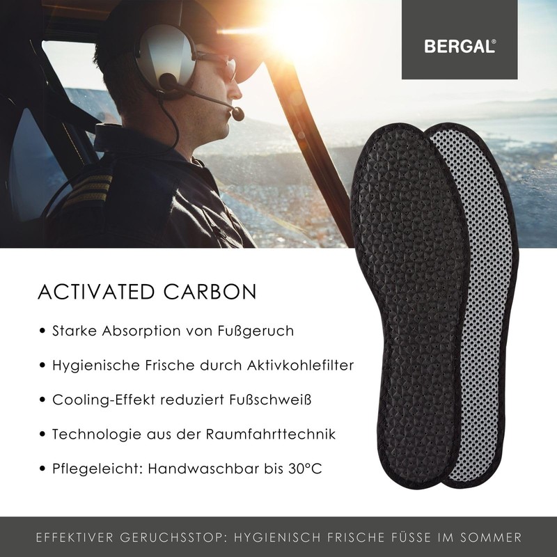 BERGAL Active Active Insoles for Hygienic Fresh Feet, Climate Control