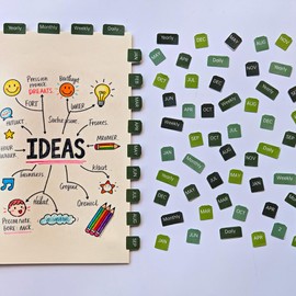 Monthly Adhesive Index Tabs Month Stickers for Students, Professionals, and Planning Enthusiasts (Serenity)