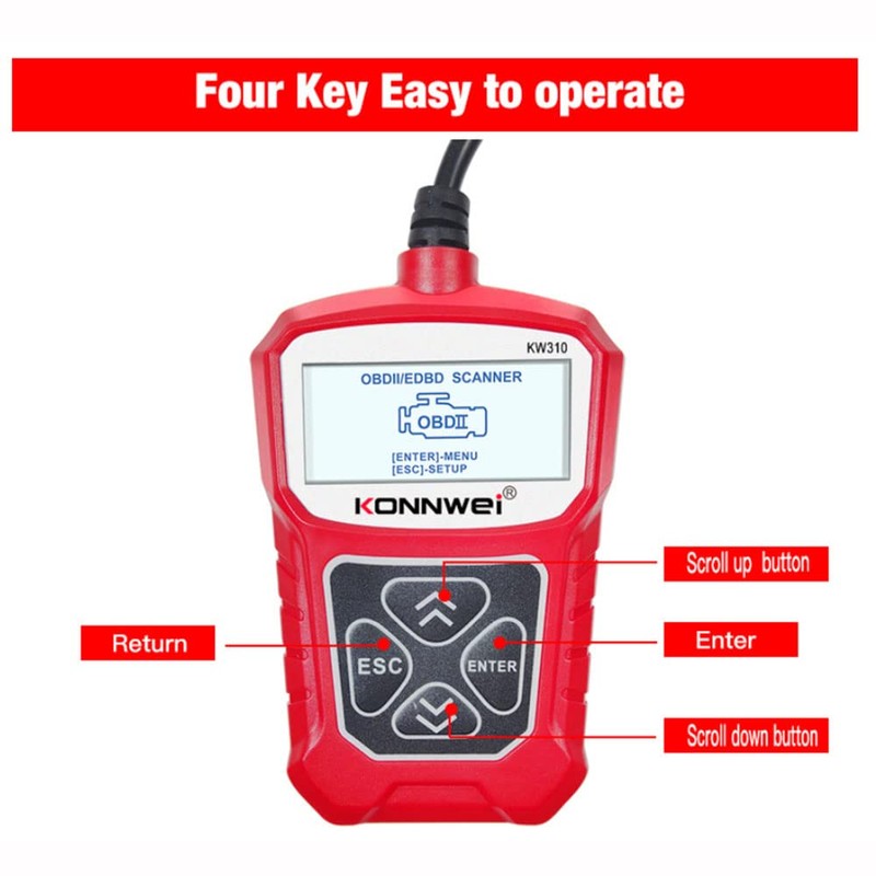 Baceyong 12V Automotive OBD2 Scanner Engine Diagnostic Tool with 10