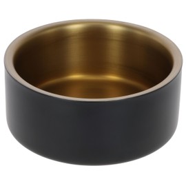 Kerbl Pet Golden Stainless Steel Bowl for Dogs and Cats, Stainless Steel, Temperature Regulating, Non-Slip, Black / Gold, 7.4 cm