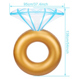 Pool Floats Adult Bachelorette Party Decorations Pool Party Decorations Ring Float Diamond Swimming Ring Pool Fun Favors Inflatable Tanning Floats for Engagement Pool Party Supplies