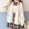 Preppy Aesthetic Clothes Cute Japanese School Sweater Kawaii Solid V-Neck