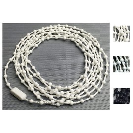 EFIXS Roller Blind Chain Made of PVC (Operating Chain) Length 120 cm to 50 m Here: 220 cm Operating Length (440 cm Circulation) 4.5 x 12 mm for Roller Blinds Blinds Slat Curtains White