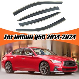dtangor For Infiniti Q50 2014-2024 Window Visor Rain Guard Wind Deflector Sun Shade