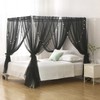 WANFASO Chiffon Black Bed Canopy Queen Size, Gothic Style Girls