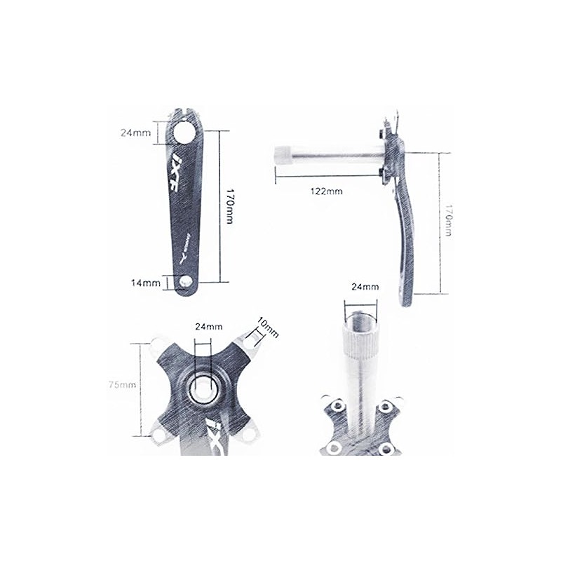 MUXSAM Bicycle Crank Arm Set Road Mountain Bike Crankset With