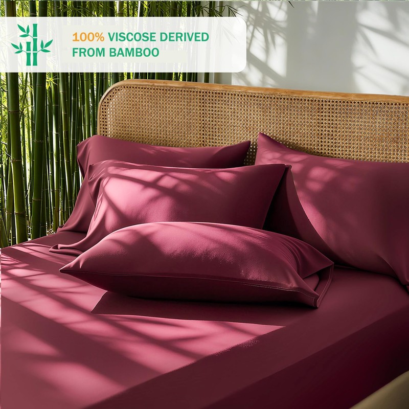 EcoBedsoNight 100% Viscose Derived from Bamboo Sheets Queen Size, Soft