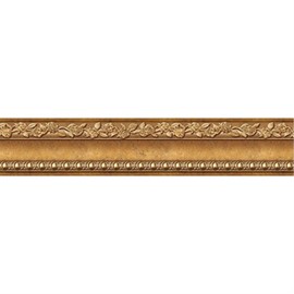 Flower Molding Peel and Stick Wall Border Easy to Apply (Gold Brown)