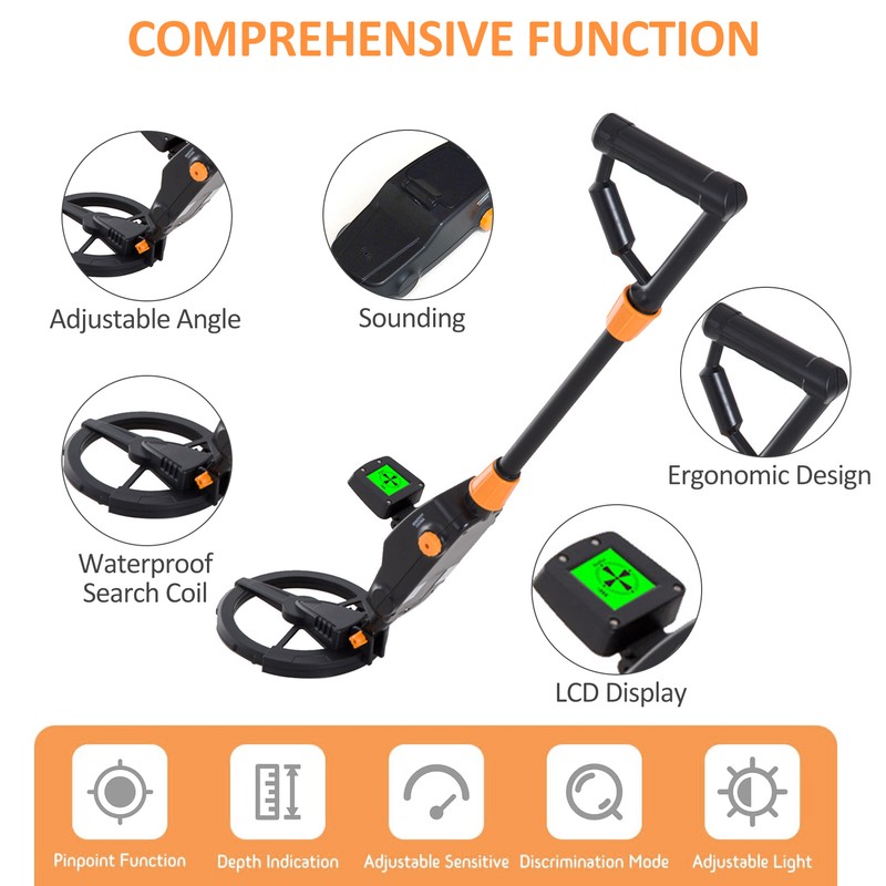 MD-1008A Metal Detector for Kids, Waterproof Search Coil Kids Metal