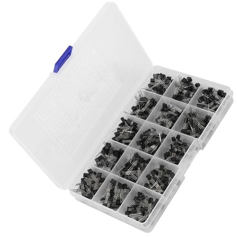 600 Pcs Transistors Assortment Kit NPN TO-92 PNP 2N2222-S9018 Straight