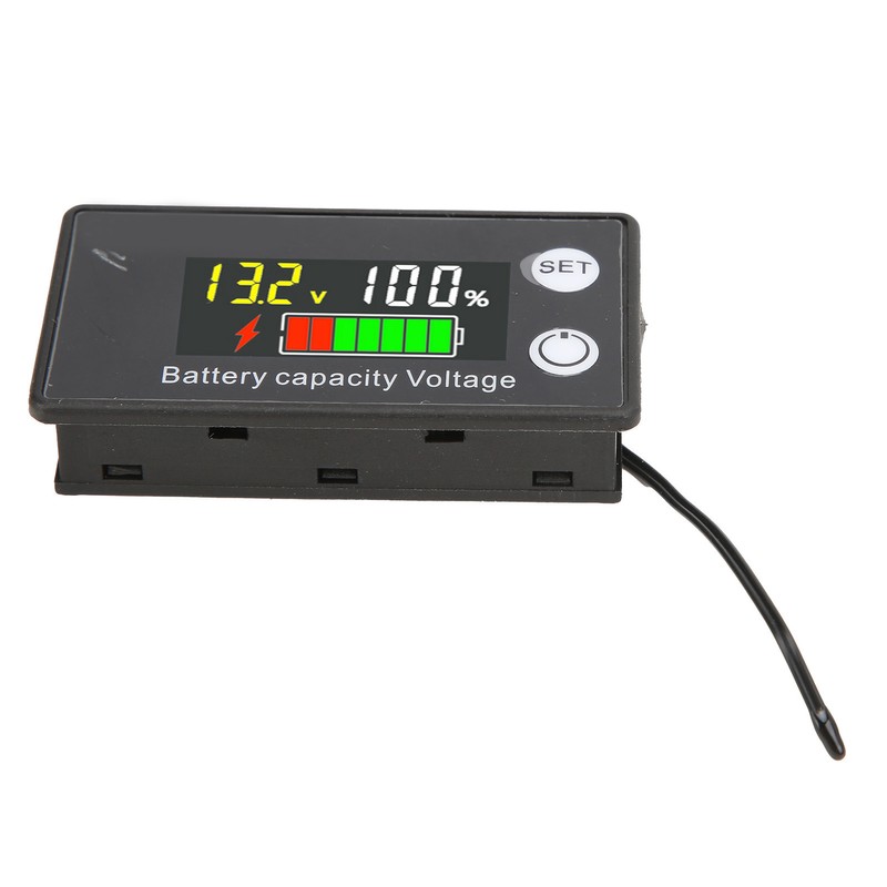 Battery Capacity Tester LCD Color Screen DC Voltmeter with Alarm