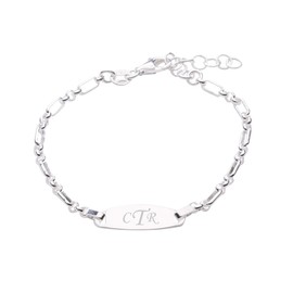 Cherished Moments Girls Sterling Silver Oval Children's CTR "Choose The Right" Bracelet for LDS Baptism Gift, Religious Jewelry for Kids (6-12 Years)
