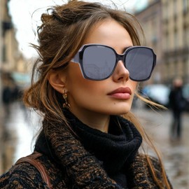 Mayoii Polarized Over Glasses Sunglasses Womens – UV Protection Over Spectacles Sunglasses for Driving, Fishing, Golf, Outdoor & Running (Bright black frame)