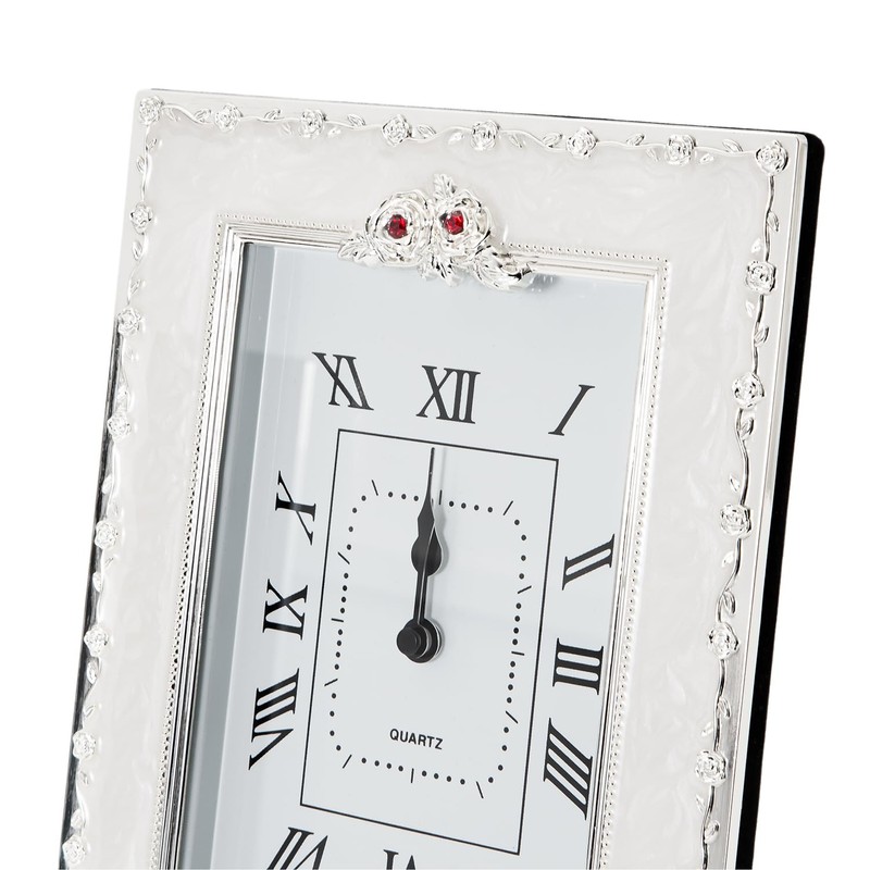 Happy Homewares Traditional 40th Anniversary Clock in White Epoxy with