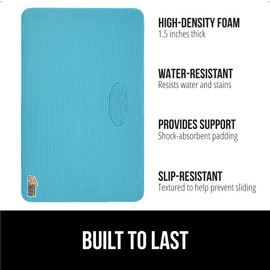 Gorilla Grip Extra Thick Kneeling Pad, Supportive Soft Foam Cushioning for Knee, Water Resistant Construction for Gardening, Bathing Baby, Workout Supplies, Lightweight, Garden Work Gifts, Turquoise