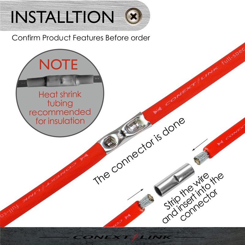 Conext Link BCU4-8 Uninsulated Butt Connector 8 Pack (4 Gauge)