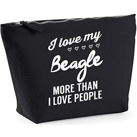 Hippowarehouse I love my beagle more than I love people printed make up cosmetic wash bag 18x19x9cm