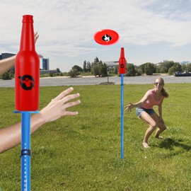 Juegoal Outdoor Flying Disc Game Set, Yard Games Bottle Drop Frisbee Set for Family Adults and Kids, Outside Fun Disc Toss Game for Beach Lawn Backyard Park Camping