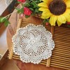 Aernajialin 4 PCS Vintage Crochet Doilies 8 Inches Round Cotton