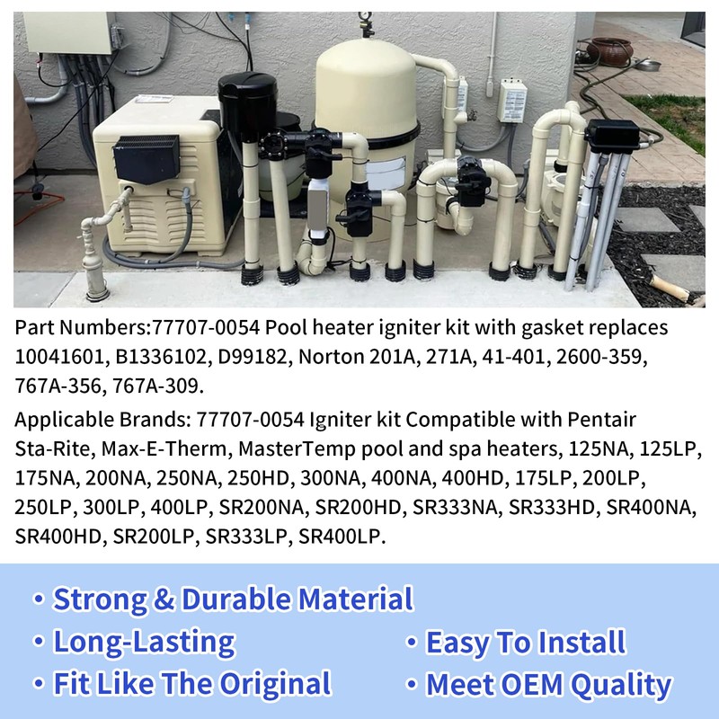 77707-0054 Pool/Spa Heater Compatible with Pentair Sta-Rite, Max-E-Therm, MasterTemp Igniter