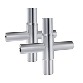 Llave multifuncional de 4 vías, llave de cruz de acero, llave universal de apertura, fontaneros, electricistas, herramienta para medidor de agua, gas, llave de apertura de caja