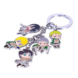 Multiculture Key Ring with 5 Chibi Characters Anime