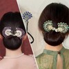 5 PCS Crystal Hair Bun Maker Peacock Shape Twist Hairstyle