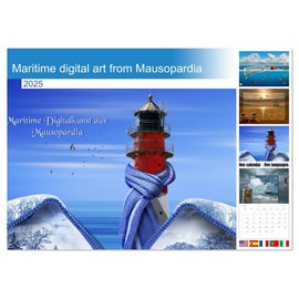 Maritime digital art from Mausopardia (Monthly Wall Calendar 2025 16.5" x 23.4" (open)), CALVENDO 14 Month Calendar