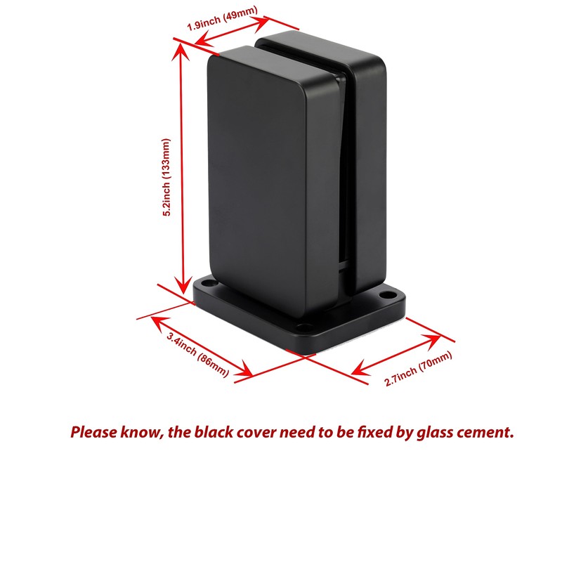 3TO Glass Clamp - Black Glass Railing Clamp Square Modern