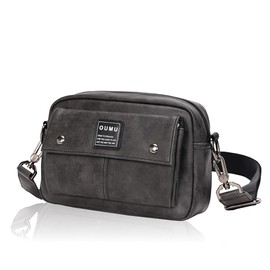 T.Y.ryanryan Men's Shoulder Bag, Crossbody Shoulder, Ultra Compact Size, charcoal gray