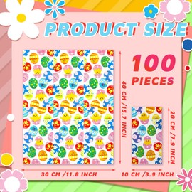 Jinei 100 Pcs Easter Napkins Spring Eggs Disposable Guest Paper Napkins for Luncheons Dinners 3 Ply Bathroom Kitchen Tableware Supplies Easter Colorful Eggs Hunt Party Supplies
